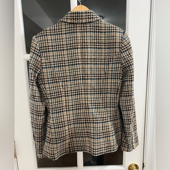 L'AGENCE Kenzie Double Breasted Houndstooth Wool Blend Blazer - Size 8 - Picture 3 of 8
